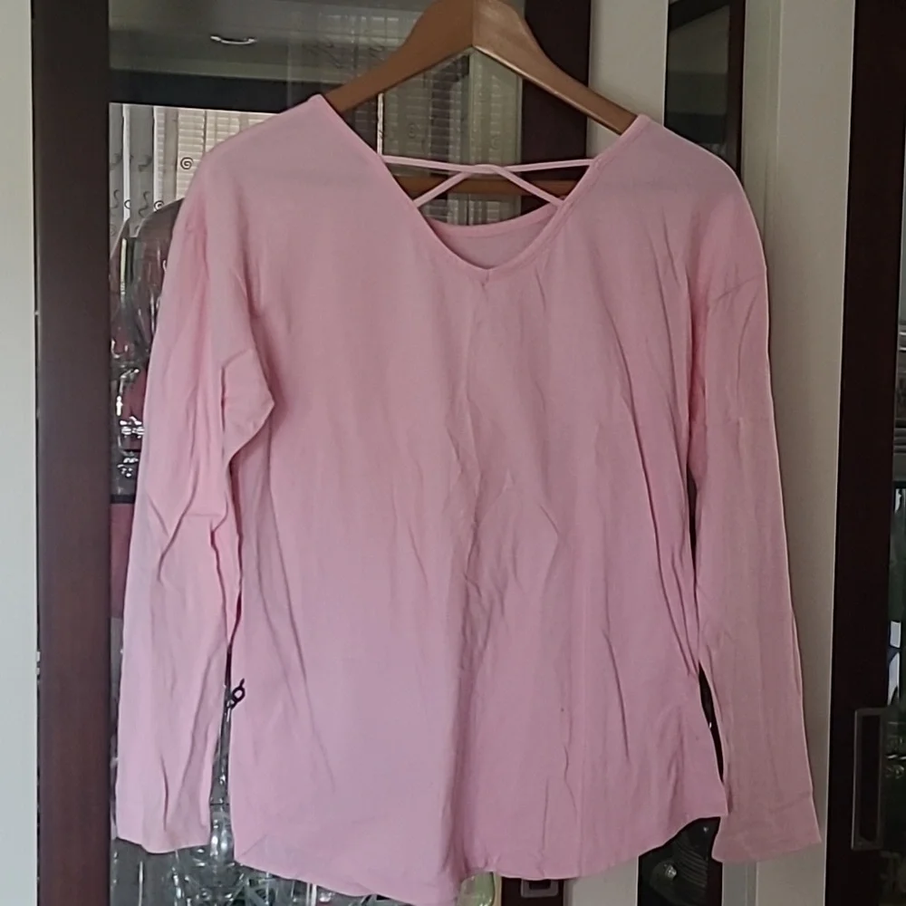 Justice Pink Long Sleeve Top with Cat Purse Design ❤️